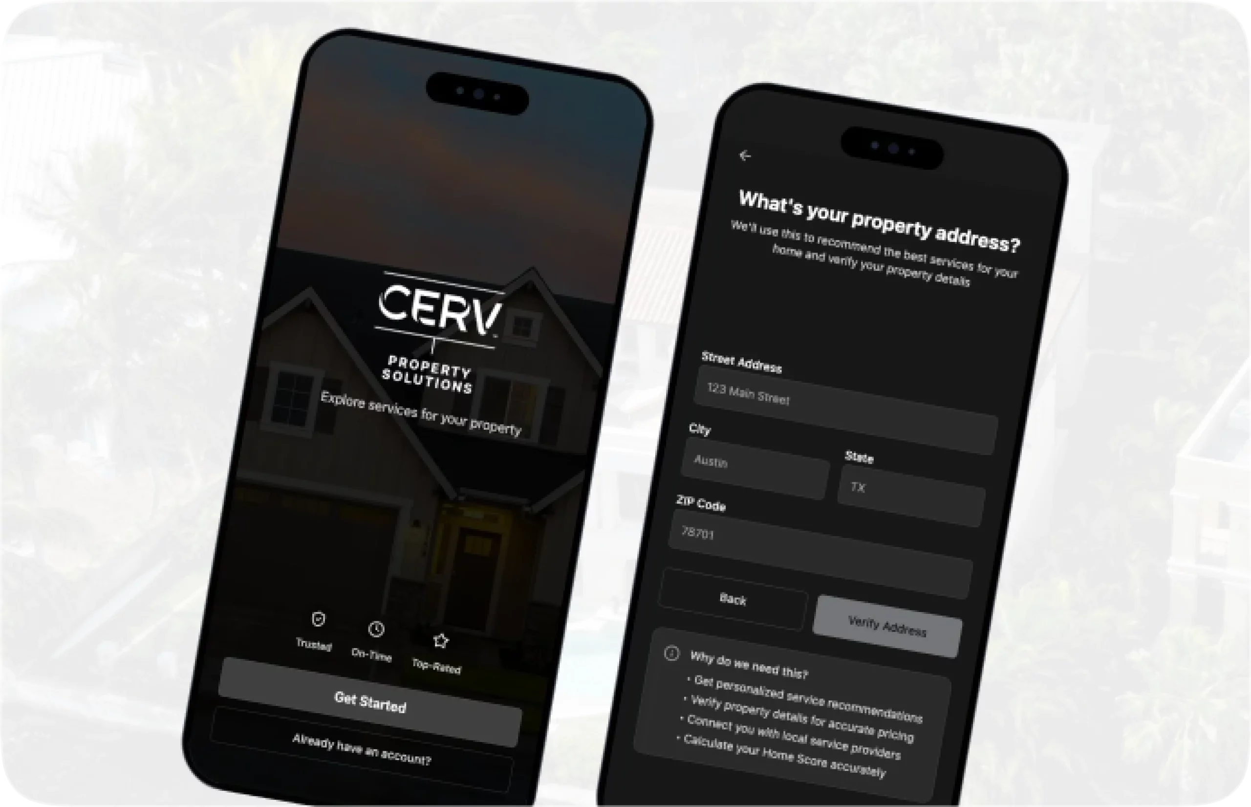 Cerv Property Solutions app shown on mobile phones
